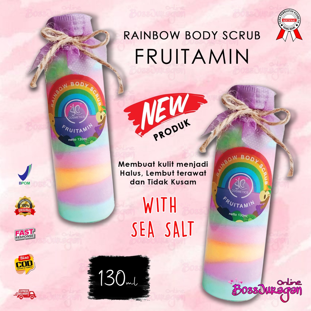 (BOSS) ( SCRUB ) NEW SYB RAINBOW BODY SCRUB FRUITAMIN