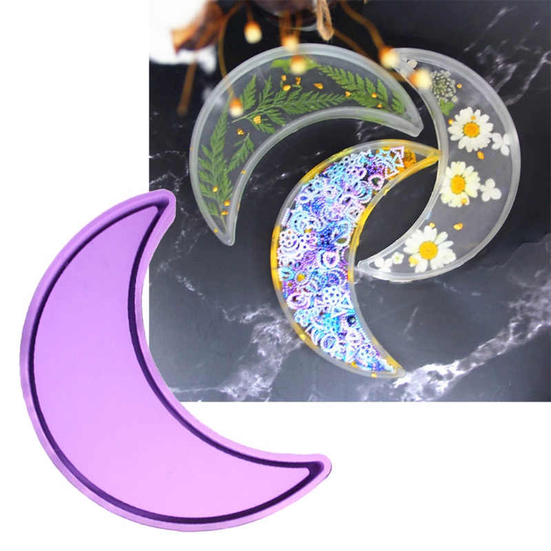 SIY  Moon Tray Epoxy Resin Mold Serving Fruit Plate DIY Crafts CastingSilicone Mould