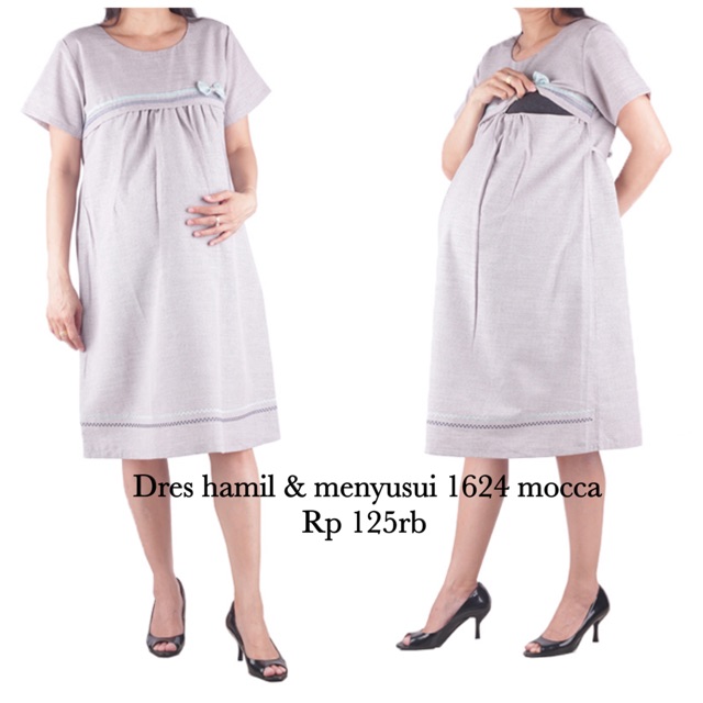 Baju hamil dres menyusui 1624 mocca