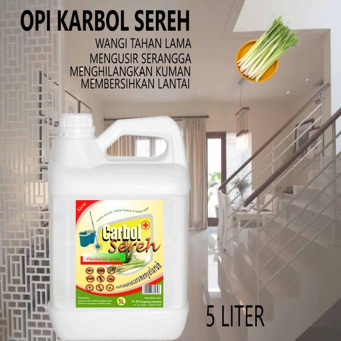 Karbol 5 Liter Sereh dan Varian wangi lainnya putih susu segar Pewangi &amp; Pembersih Lantai Produk OPI baru Suplayer terpercaya sudah ada izin edar resmi by Oke sabun suplayer