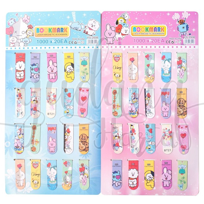 Pembatas Buku Magnet Korea Boyband Mascot ISI 20 Bookmarks Bookmark GH 308154