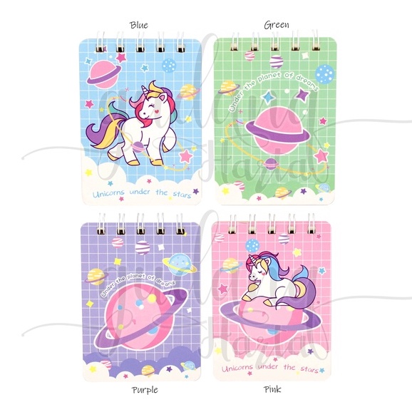 Notebook A7 Spiral Unicorn Planet Buku Mini Kuda Poni GH 308017