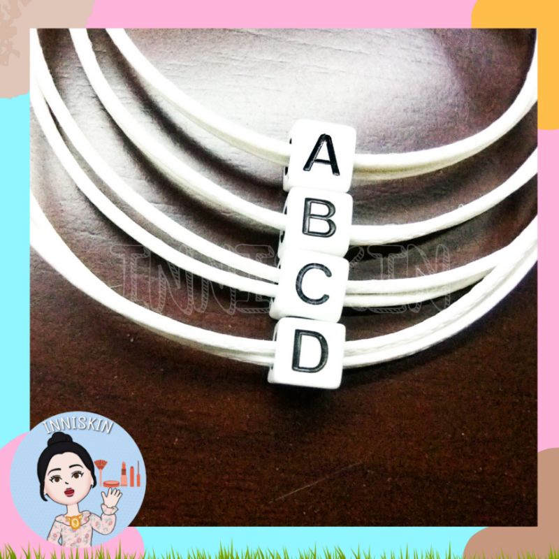 Gelang Huruf Nama Anti Air / Gelang Nama Initial Tahan Air / Gelang Inisial Huruf / Gelang Couple / Gelang Pasangan / Gelang Sahabat / Gelang Pacar