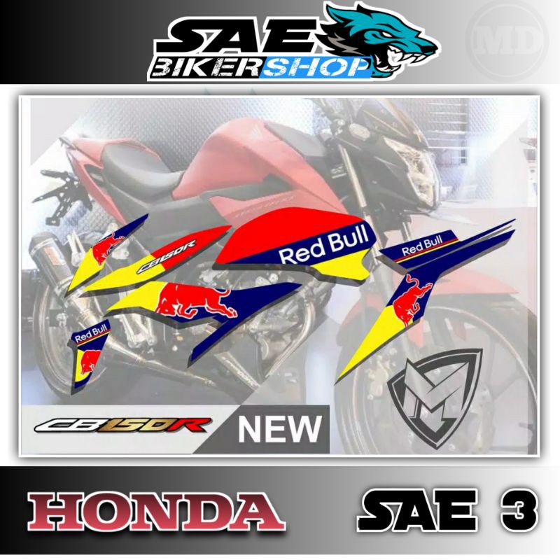 STRIPING STICKER STIKER ALL NEW CB150R REDBULL RACING SAE 3