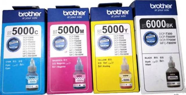 Paket 1 Set Tinta Brother BT5000 &amp; BT6000 (B.C.M.Y) Original