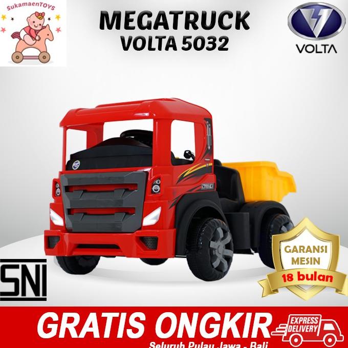 MAINAN ANAK MOBIL AKI TRUCK PASIR Merah - MEGA TRUCK VOLTA 5032