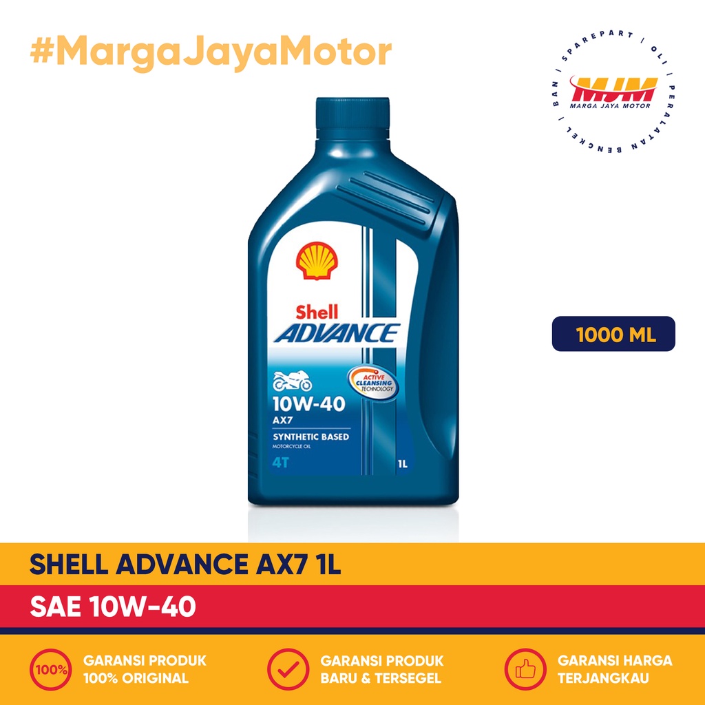 Shell Advance AX7 4T 10W/40 1000ml Shell Oil 1L