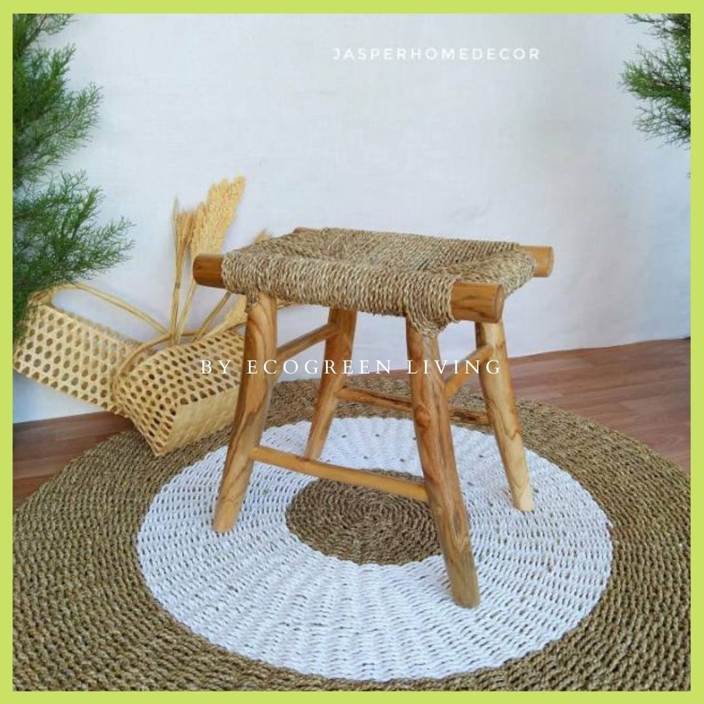 [NEW PRODUCT] Recta Stool Seagrass / kursi / bangku Kotak Anyaman Enceng gondok / Stool Seagrass Rectangle Aesthetic