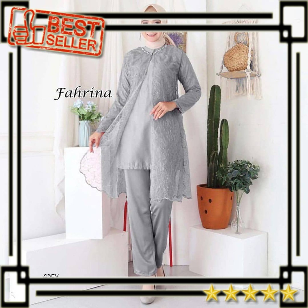 [ COD ] STELAN BRUKAT WANITA / FAHRINA SET / BAJU ONE SET SETELAN MUSLIM MURAH BAJU MUSLIM LEBARAN