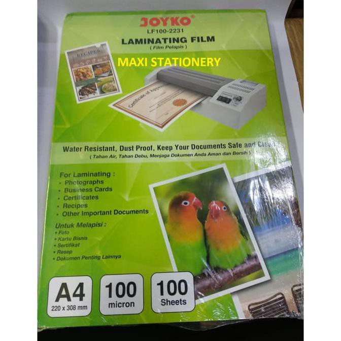 

Plastik Laminating Film A4 JOYKO 100 Micron
