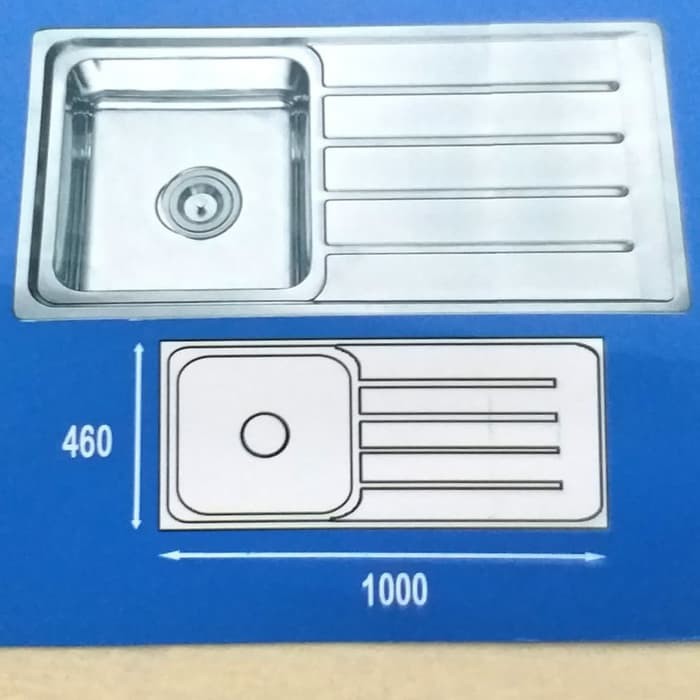 Kitchen Sink Kossai K10046 bak cuci piring 1 lubang dalam stainless