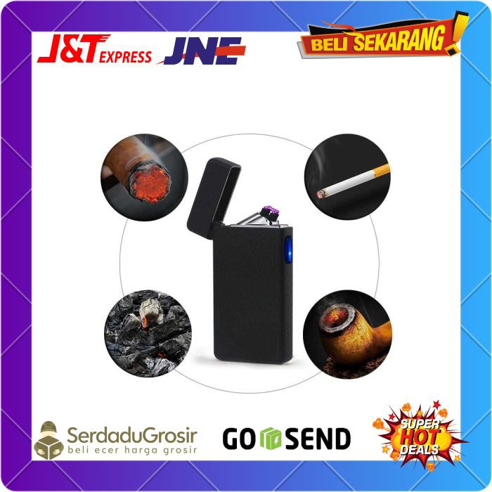 LCFUN Korek Api Elektrik Double Plasma Arc USB Lighter F130015 Bagus
