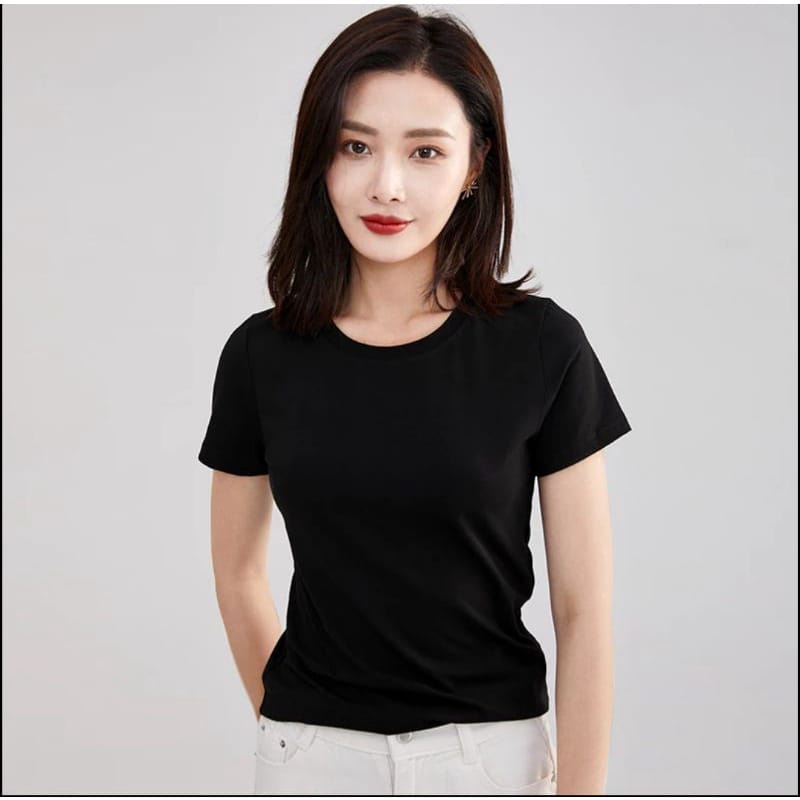 Kaos Polos cewek Baju Wanita Kaos Oblong Baju Tshirt Murah Wanita cotton