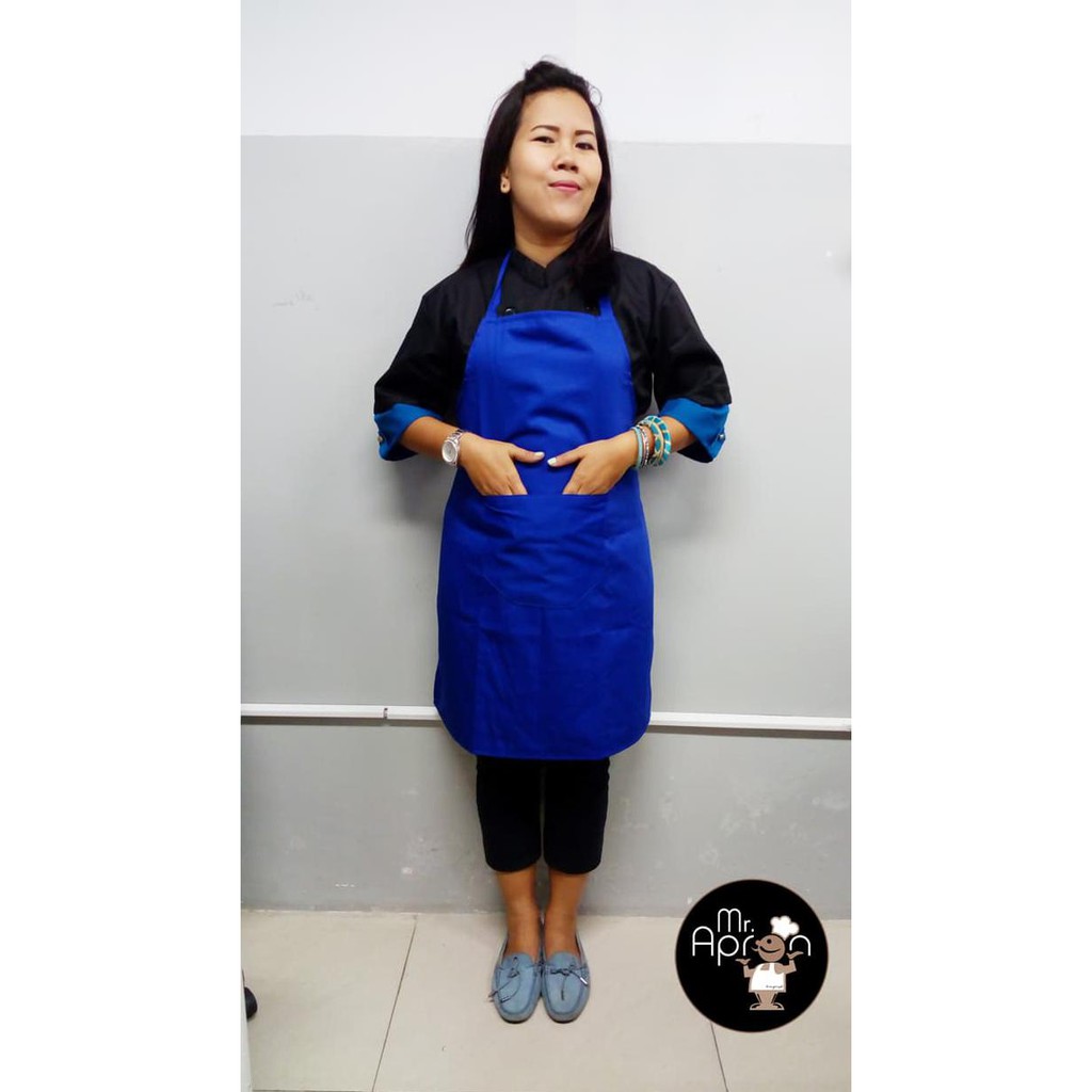 Jual Apron Celemek Masak Biru Shopee Indonesia