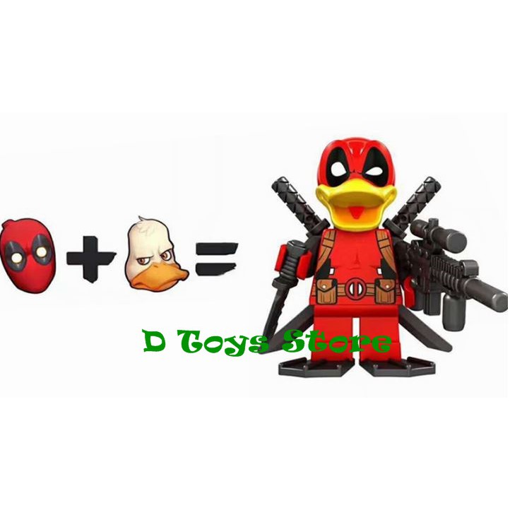 Brick Minifigure Deadpool Duck atau Howard Duck Deadpool merek POGO