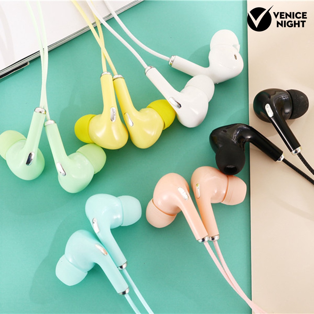 (VNEP) (Berkabel) U38 Earphone In ear Kabel 3.5mm Warna Macaron Dengan Mic Untuk Olahraga