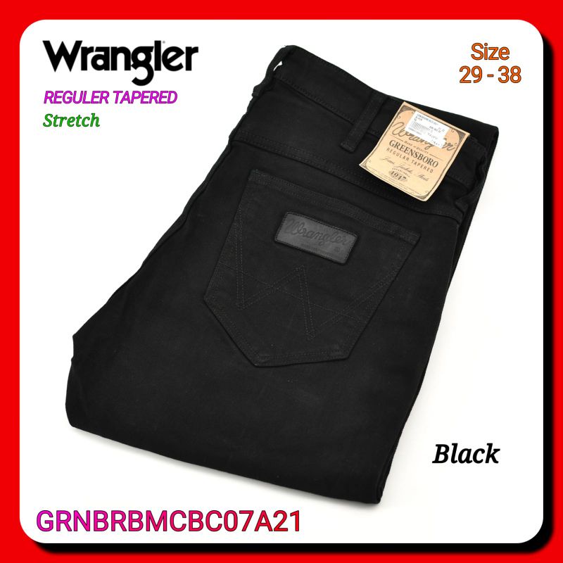 Celana Jeans Pria Wrangler Original GRNBRBMCBC07A21 Reguler Tapered Stretch