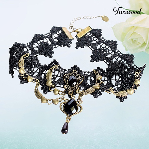 Kalung Choker Bahan Lace Gaya Vintage Gothic Untuk Wanita