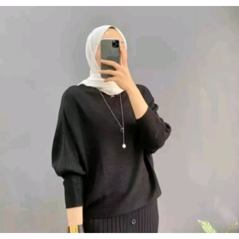 LASPERAL RAJUT BATWING /BLUSE WANITA RAJUT //ATASAN