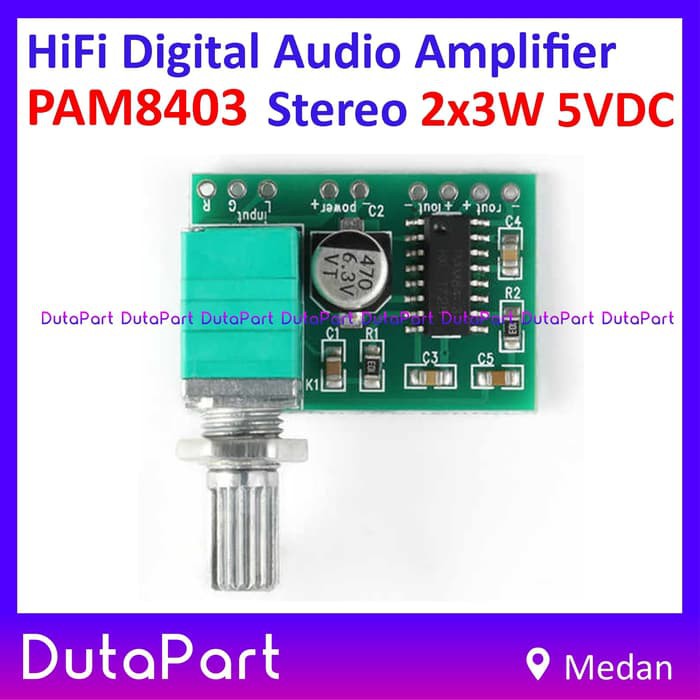 PAM8403 Mini HiFi Digital Audio Amplifier PAM-8403 Stereo 2 x 3W 5V DC