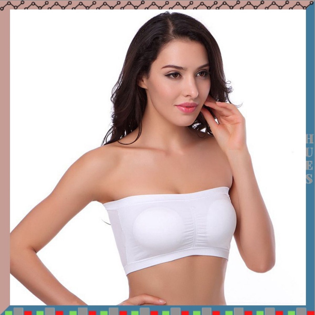 HUES.ID Bra Wanita Kemben Backless Tanpa Tali Motif Jala Belakang 1063