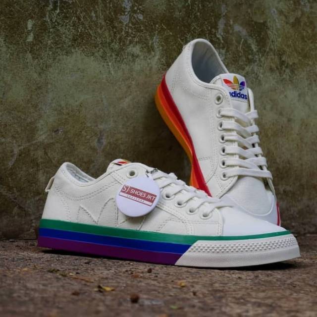 ADIDAS NIZZA PRIDE MULTICOLOUR WHITE