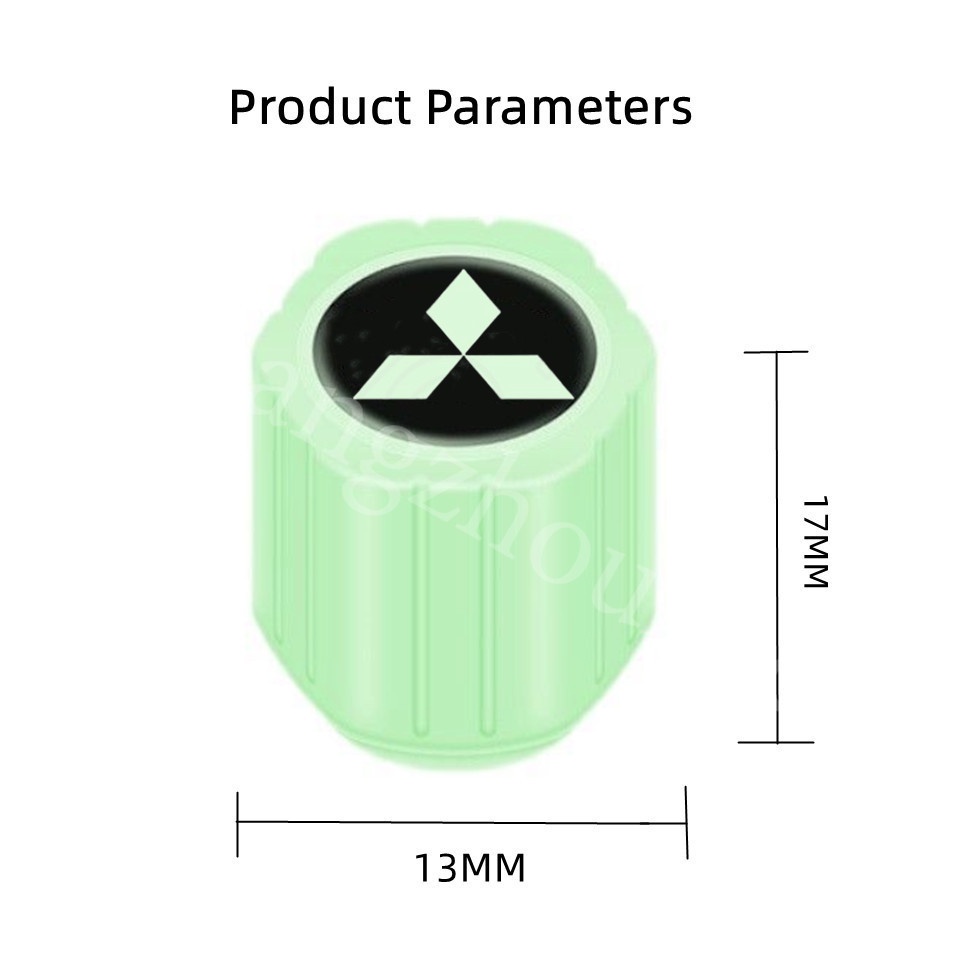 Kaen 4 Pcs Penutup Katup Ban Terbaru Universal Bercahaya Jenis untuk Sepeda Motor Kendaraan Listrik Ban Mobil Cocok untuk Mitsubishi Mirage Xpander Outlaner Kuda Eterna