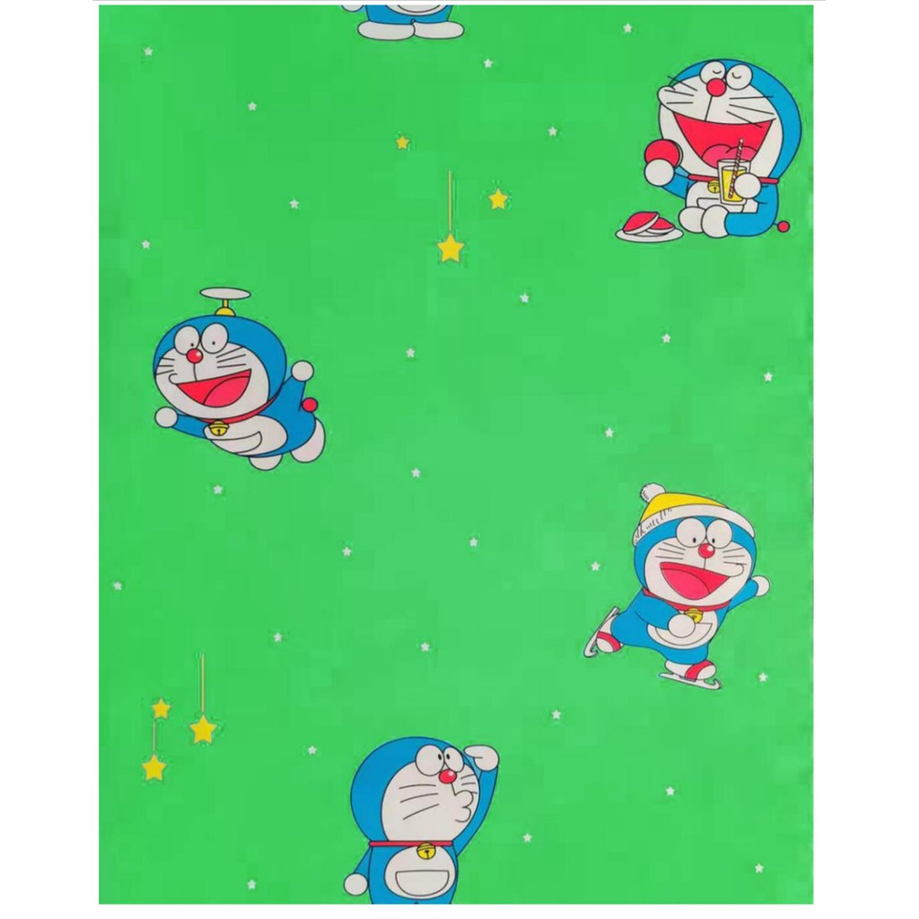 WALLPAPER DINDING STICKER 45 CM X 10 M DORAEMON HIJAU