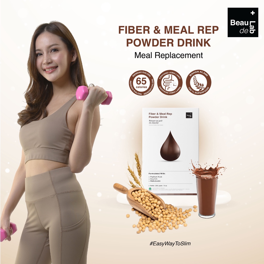 Beaudelab Fiber Drink | Fiber Sayur & Buah Menyerap Minyak | Fiber Rasa Cokelat Pengganti Makan Malam & Pagi-7