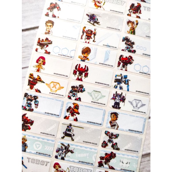 Tobot Sticker Nama Label Nama Taiwan Waterproof anti air motif anak cowok boys