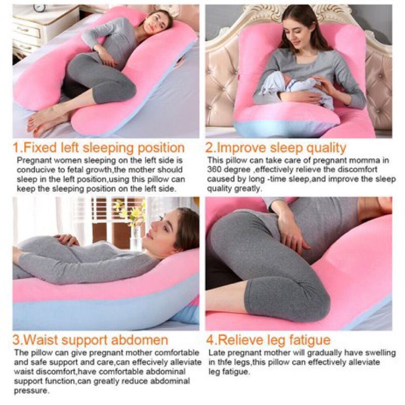Bantal hamil dan menyusui nyaman empuk 2 sisi tebal pakai RESLETING | solusi tidur untuk ibu hamil anti pegal &amp; sakit pinggang selama masa kehamilan | bantal bisa di pakai untuk ibu menyusui | maternity pillow jumbo premium