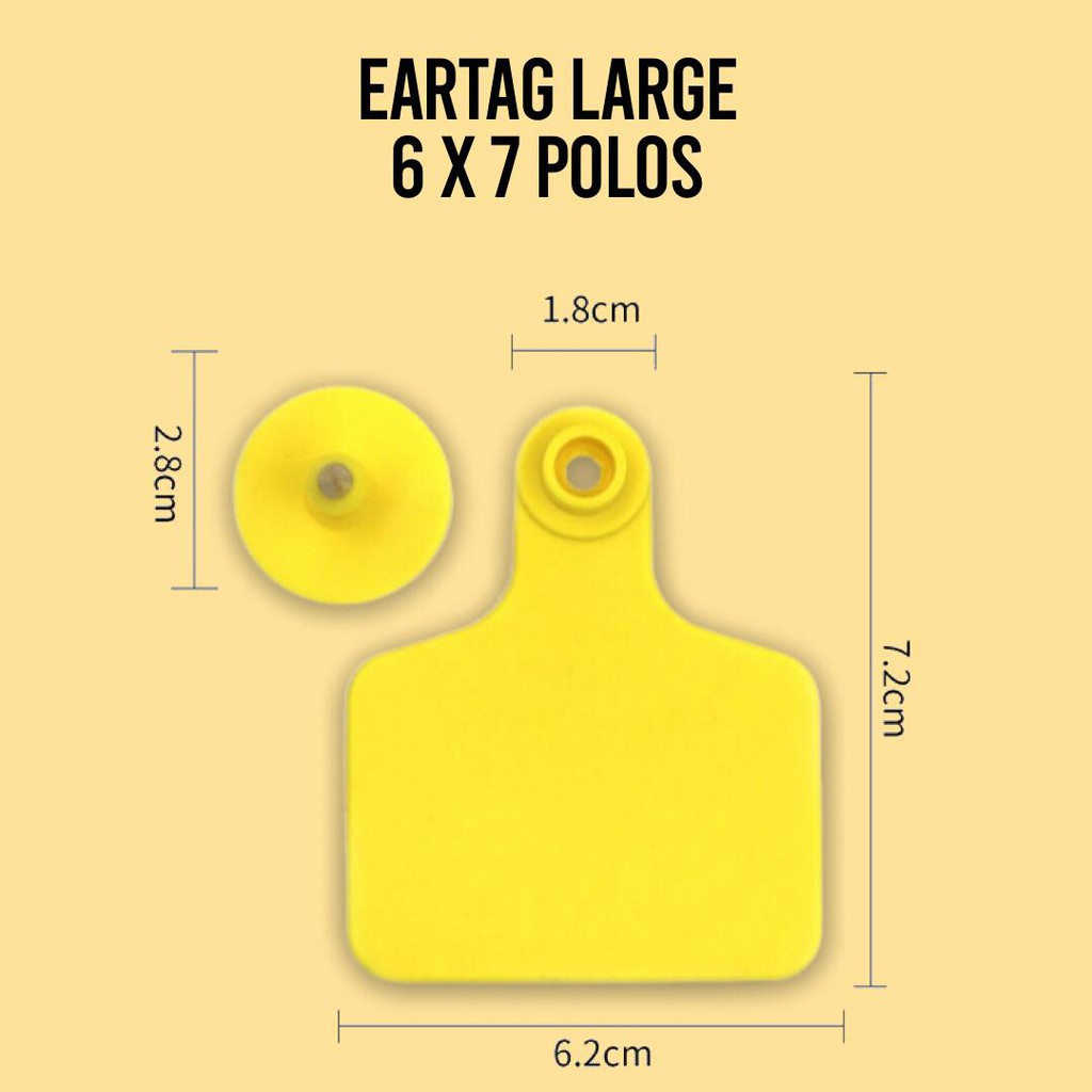 Jual Ear Tag Eartag Polos Ukuran Large 6x7cm Untuk Sapi Kerbau Kuda ...