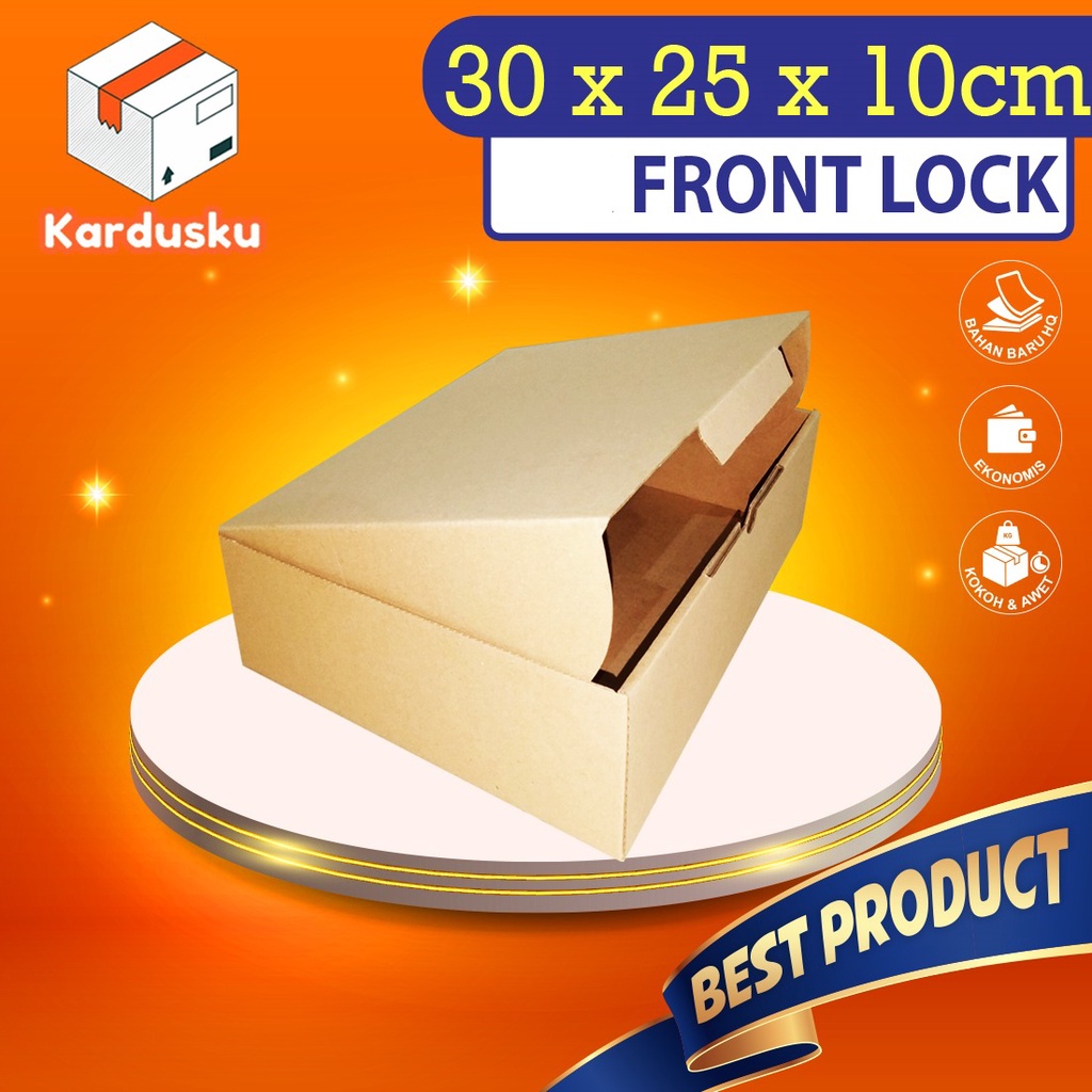 

Kardus Dus uk 30x25x10 cm (ECER) Die Cut Box Kotak Packing Aksesoris Baju Makanan Pizza Hijab Kue