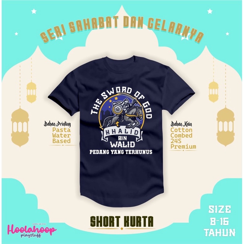 KAOS SHORT KURTA SERIES SAHABAT NABI DAN GELARNYA KAOS KEMKO HOOLAHOOP ft bumblebee