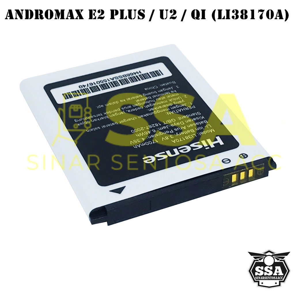 Baterai Original Smartfren Andromax E2+ E2 Plus Qi U2 LI38170A LI38190 B16C2G LI37150A OEM Batre Batrai Batrei Battery Ori HP Batu Batere Garansi Murah Awet