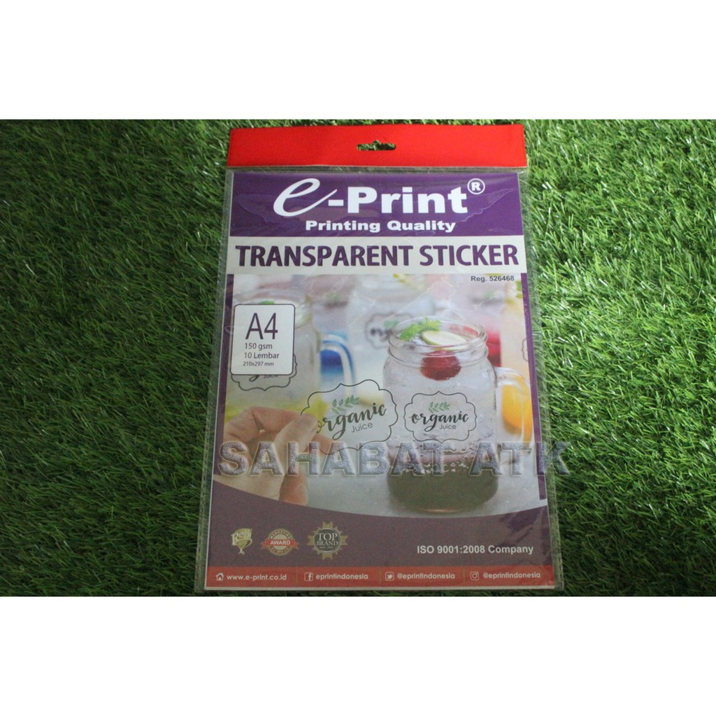 EPRINT TRANSPARENT STICKER / KERTAS STICKER / KERTAS