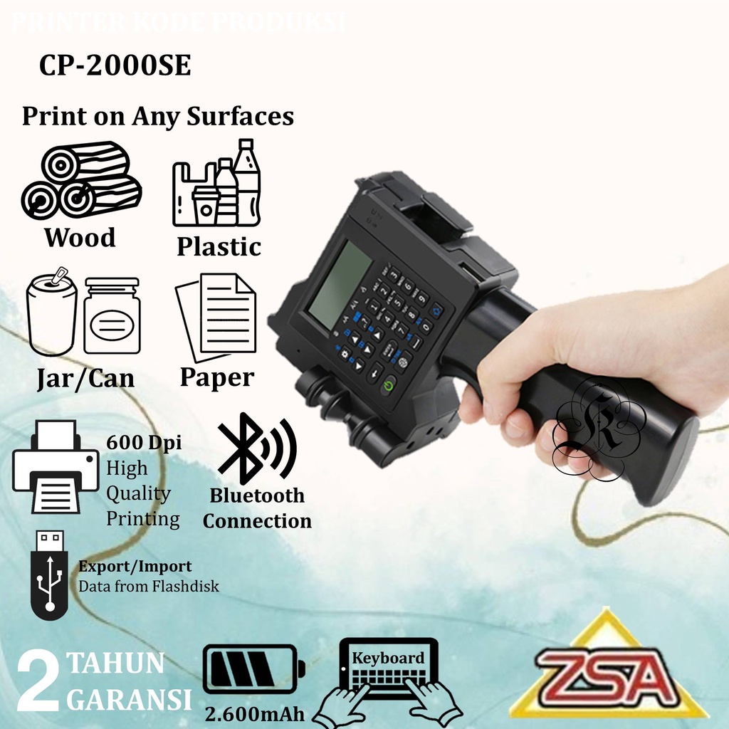 ZSA CP2000SE PRINTER PENCETAK TANGGAL KADALUWARSA EXPIRE DATA KEMASAN CP 2000SE