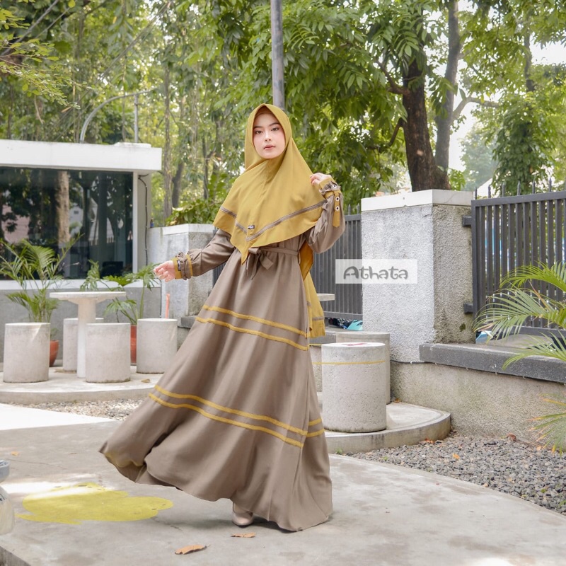 ADIBA SYARI ATHATA GAMIS SET KHIMAR SYARI ITYCREPE GAMIS SIMPLE GAMIS POLOS CANTIK