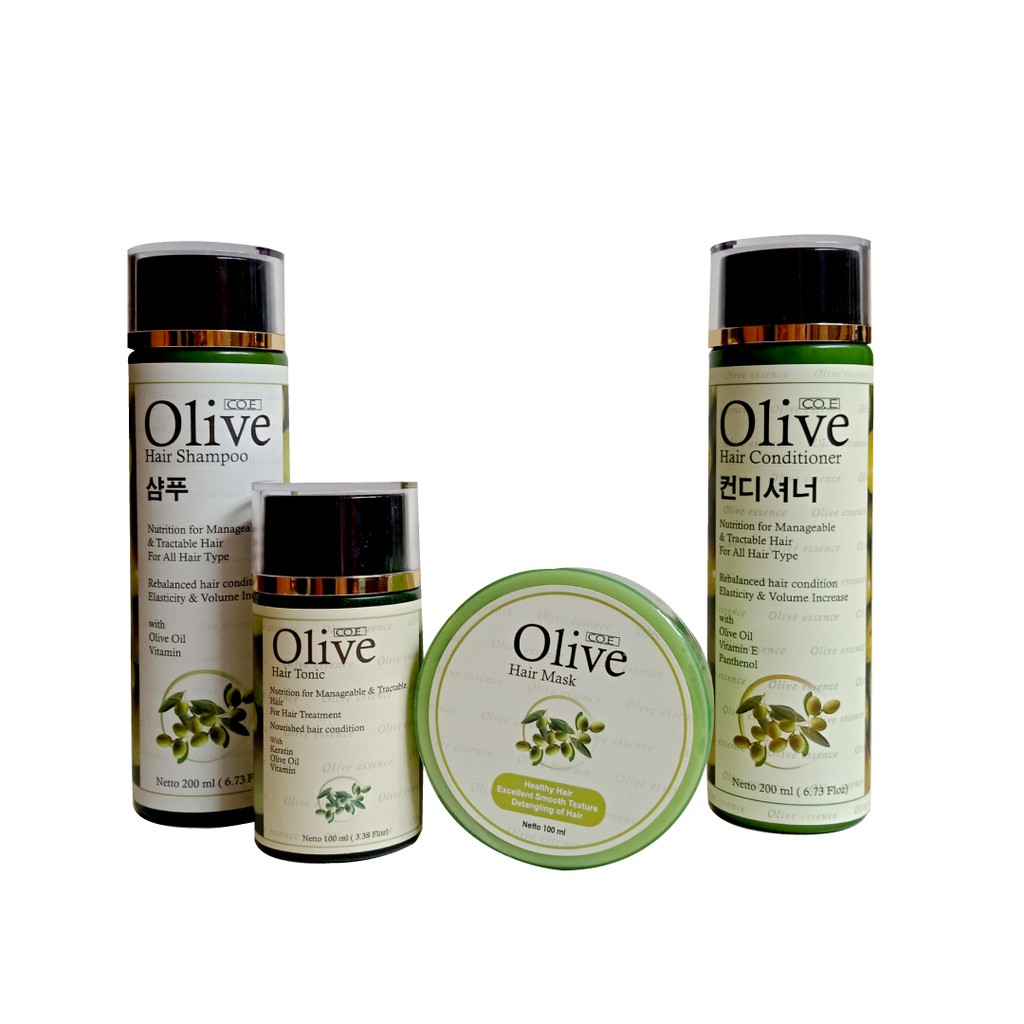 

Paket Olive 1 Original 100% by SYB ( Shampoo, Conditioner, Hair Mask & Hair Tonic )