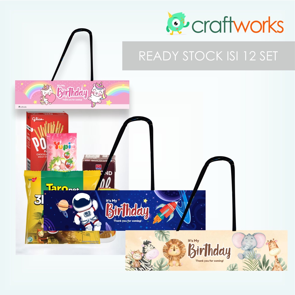

READY STOCK PLASTIK SNACK BAG ULANG TAHUN 20 x 30 CM- ISI 12 SET