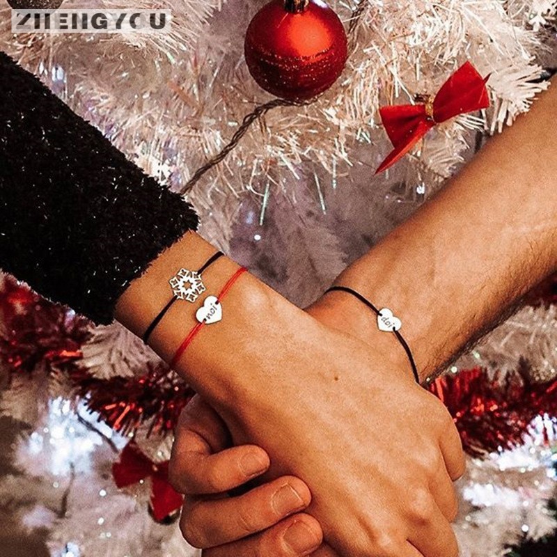 Gelang Tangan Tali Merah Adjustable Aksen Tulisan Make A Wish Love Bahan Stainless Steel