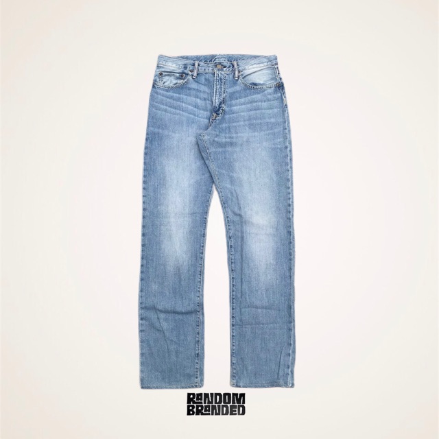 CELANA JEANS PRIA BAWAHAN PRIA GU Jeans by Uniqlo Slim Straight (Blue Wash)