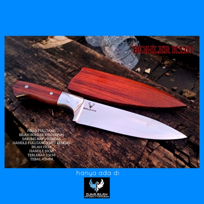 Pisau Seset Kulit - Pisau Dapur Sisit Seset Bohler K 110 Super Tajam 15 Cm Murah Full Tank -