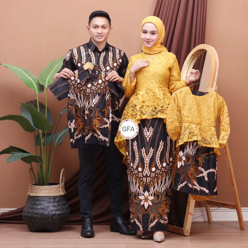 COUPLE KELUARGA KEBAYA BROKAT PINGUIN KEMEJA BATIK LENGAN PANJANG PENDEK JUMBO , KEBAYA ANAK ,HEM AN