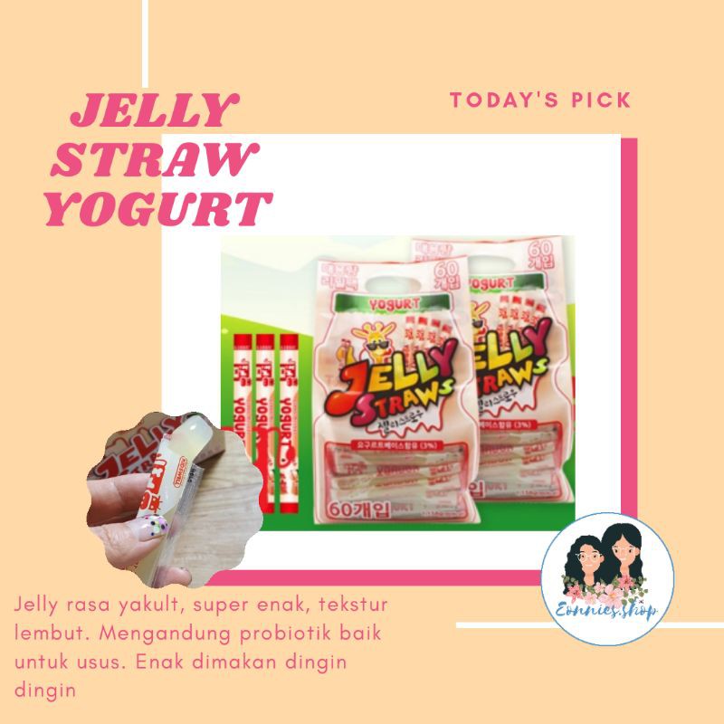JELLY STRAWS YOGURT KOREA | JUAL PER 5PCS/ STICK | Yogurt Jelly Straw | yogurt korea import