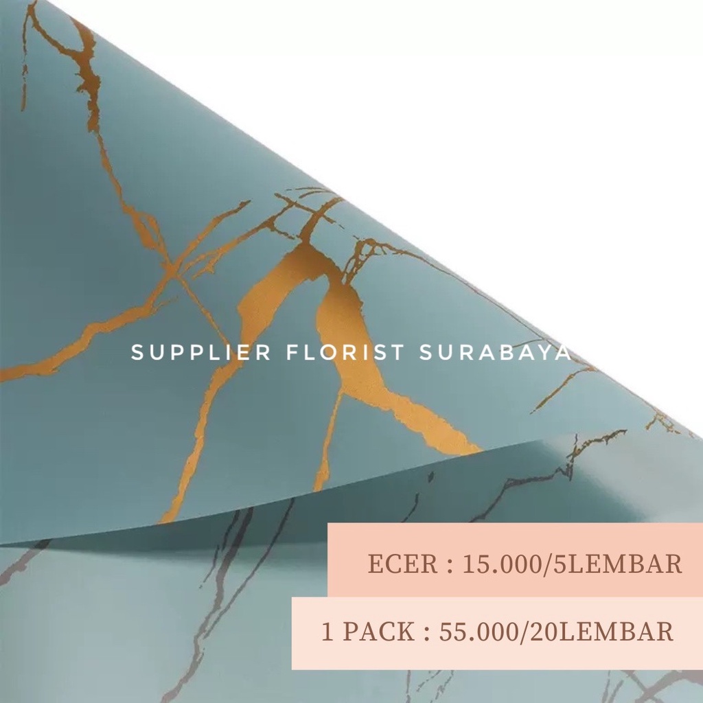 [1 PACK ISI 20 LEMBAR] KERTAS BUNGA MARMER / MARBLE KOREAN PAPER WATERPROOF WRAP WRAPPING BUNGA ASLI BUNGA PALSU KERTAS PEMBUNGKUS BUNGA