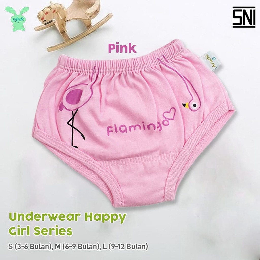 Celana Dalam Bayi CD Anak Aruchi Underwear Set isi 3 Pcs Happy Boy &amp; Girl 3-12 Bulan