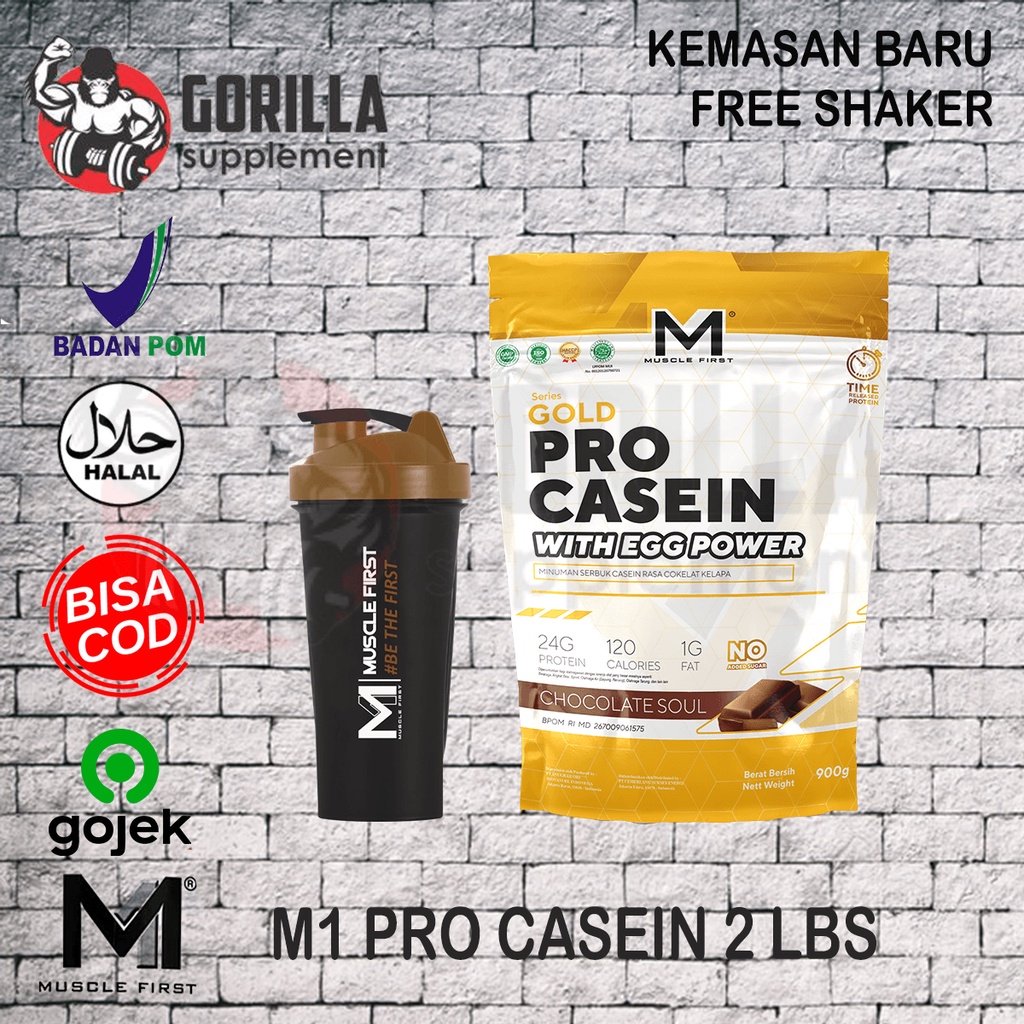 MuscleFirst Pro Casein 2lbs 900 gram Gold Series Muscle first m1 nutrion BPOM HALAL MUI