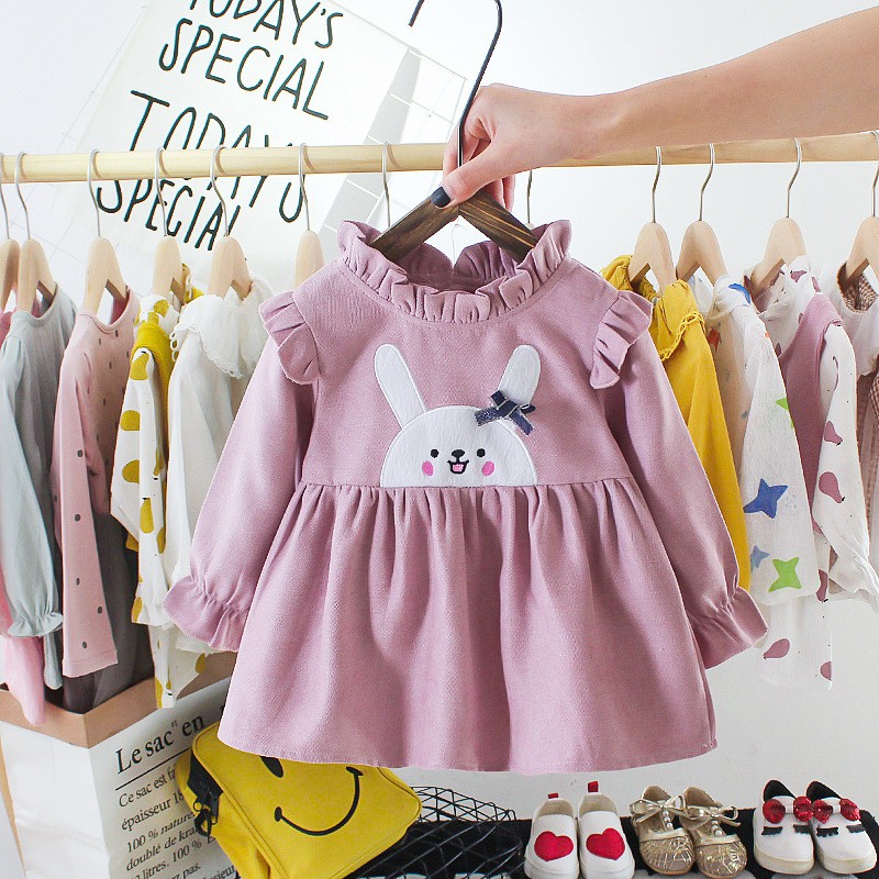 DR41, 0-2Thn Dress Anak Bayi Import Happy Kelinci