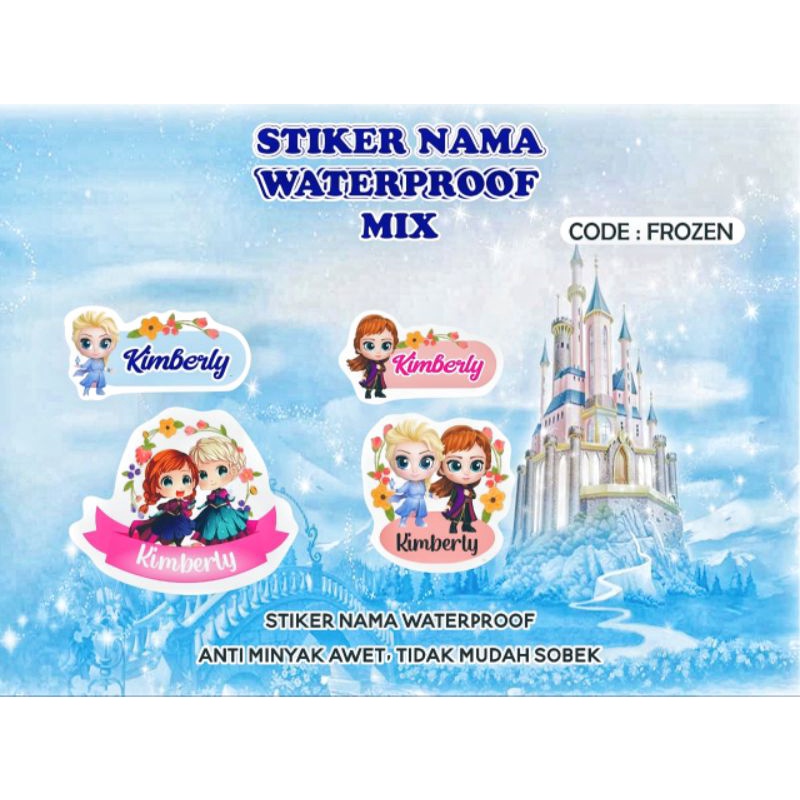 

Stiker Nama Waterproof MIX Frozen Sticker Buku